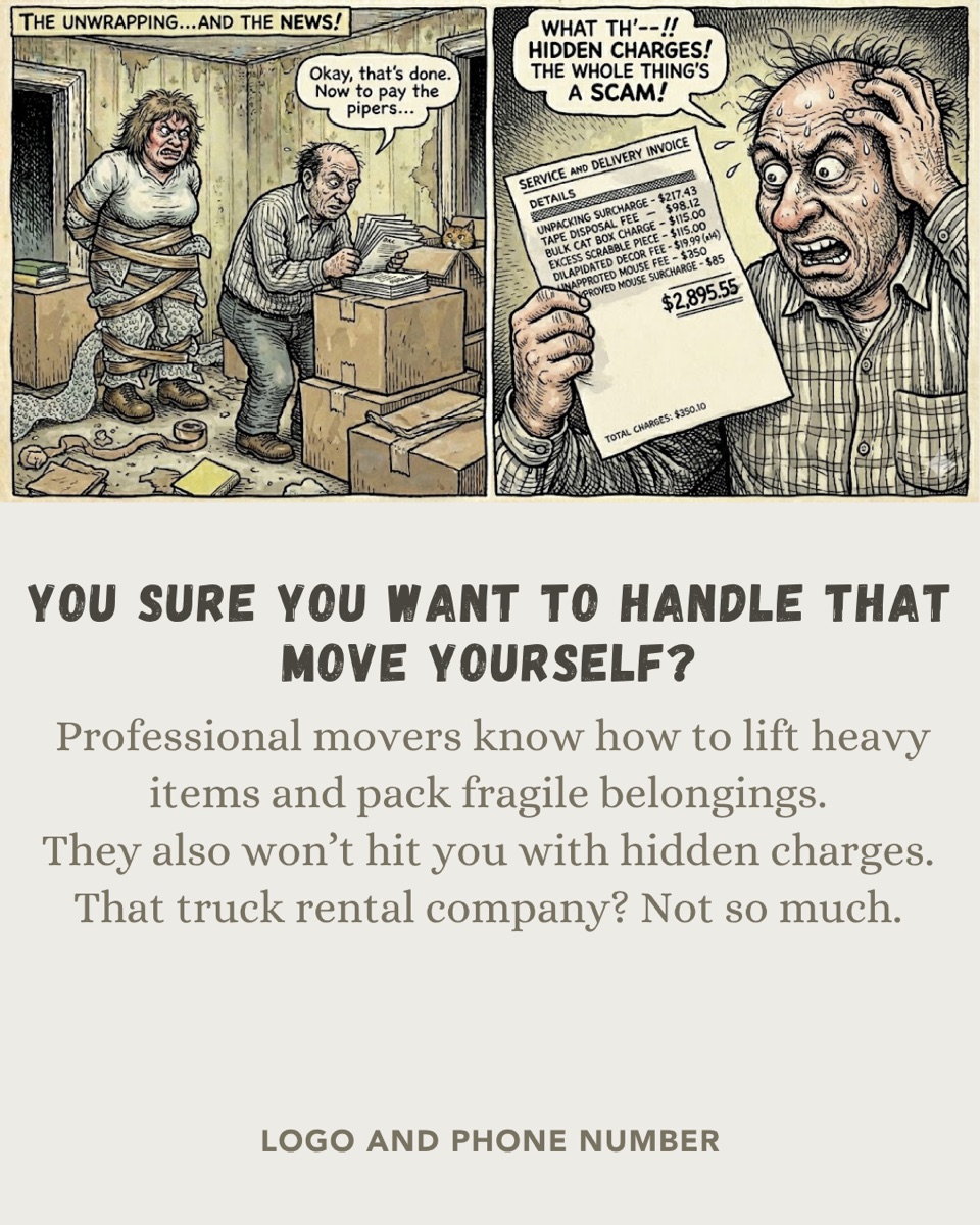 Moving ad — “Sure You Want To Move Yourself?”